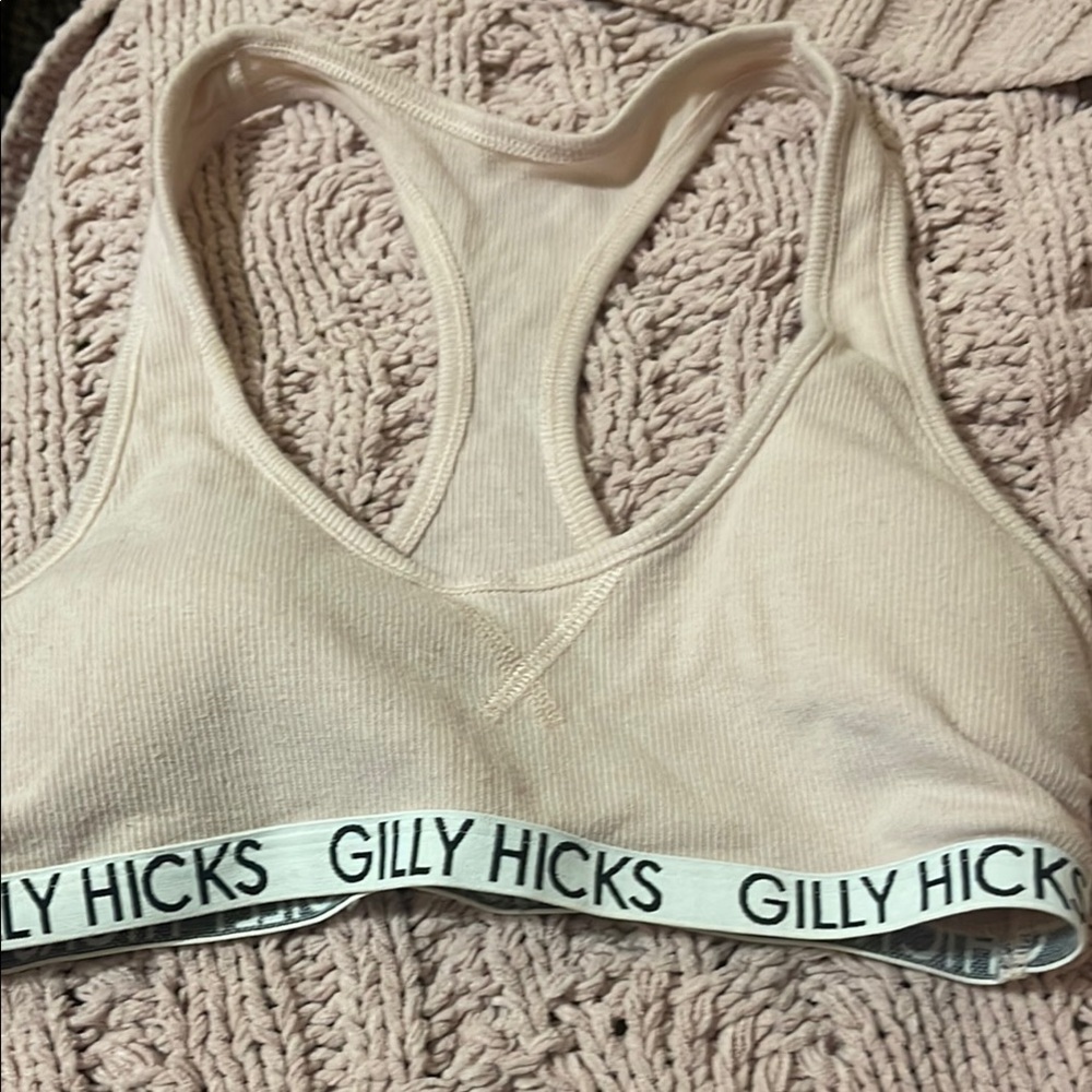 Gilly Hicks Cream Ribbed Bralette